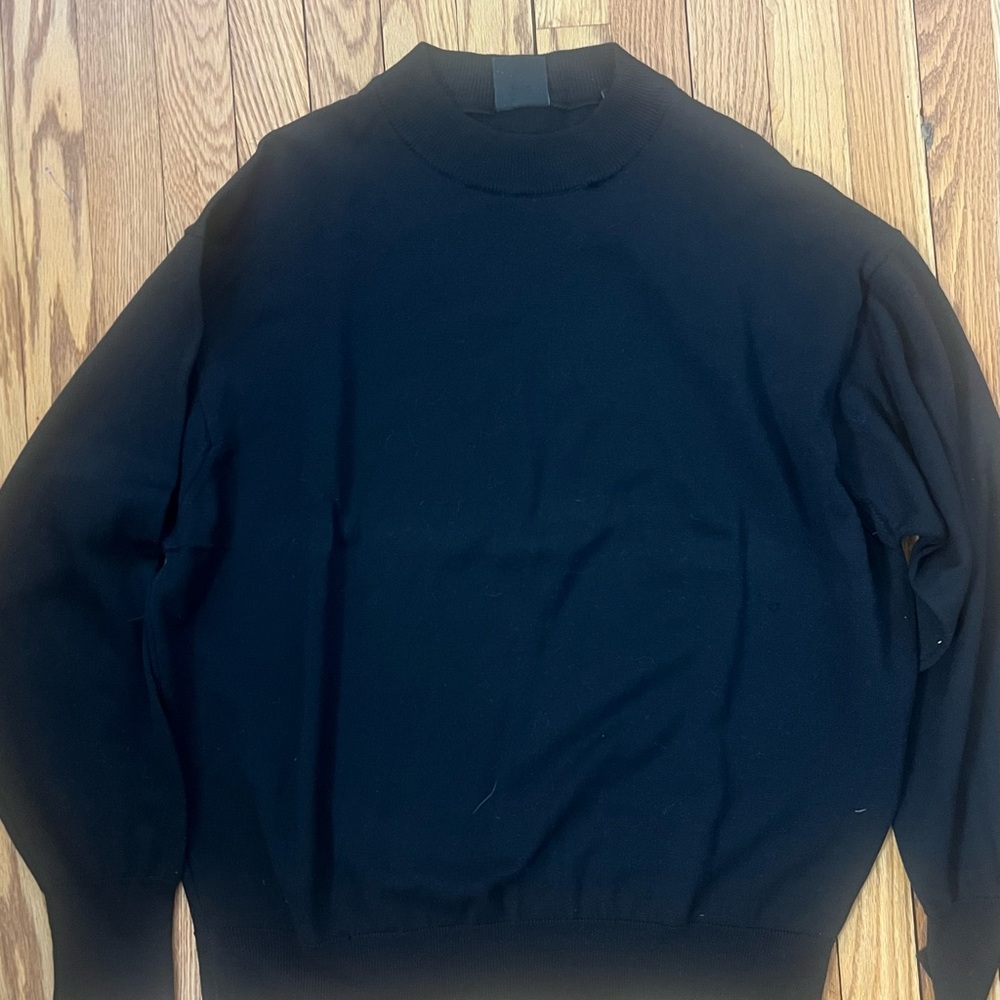E-luxe Evergreen Software Black Merino Wool Men’s Sweater Size XL